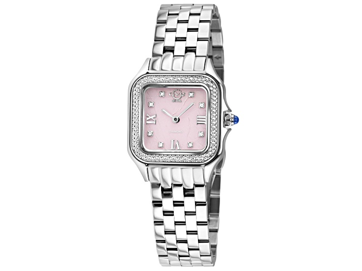 GV2 Milan Women's Rose Quartz Dial, Stainless Steel Bracelet Watch