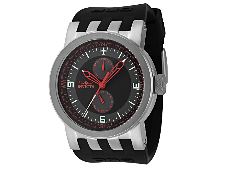 Invicta DNA 46mm Red, Grey, Black Dial Silicone Band Quartz Watch ...