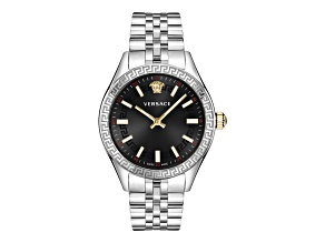 Versace Hellenyium Womens Watch 36MM Stainless Steel Case Black Sunray Dial Bracelet