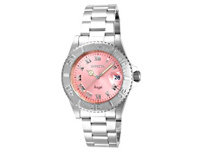 Invicta Angel 40mm Pink Dial Stainless Steel Quartz Watch