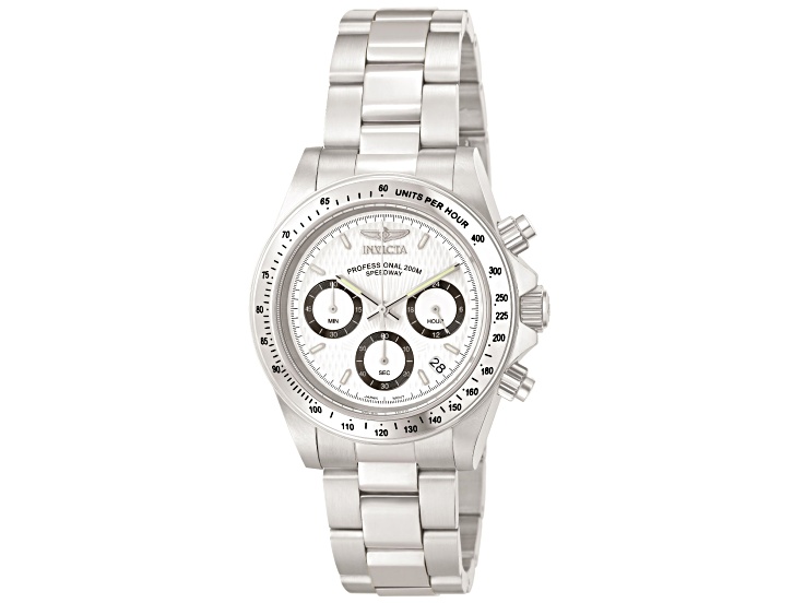 Invicta Speedway 39.5mm White Dial Stainless Steel Band Quartz Watch