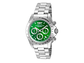 Invicta Speedway 39.5mm Green Dial Stainless Steel Band Quartz Watch