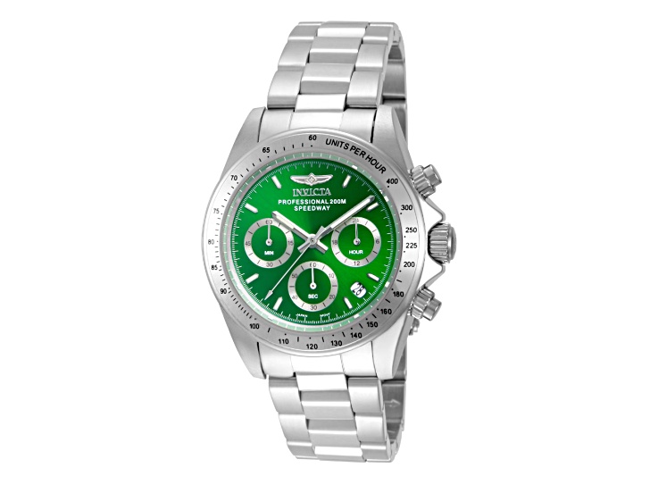 Invicta Speedway 39.5mm Green Dial Stainless Steel Band Quartz Watch