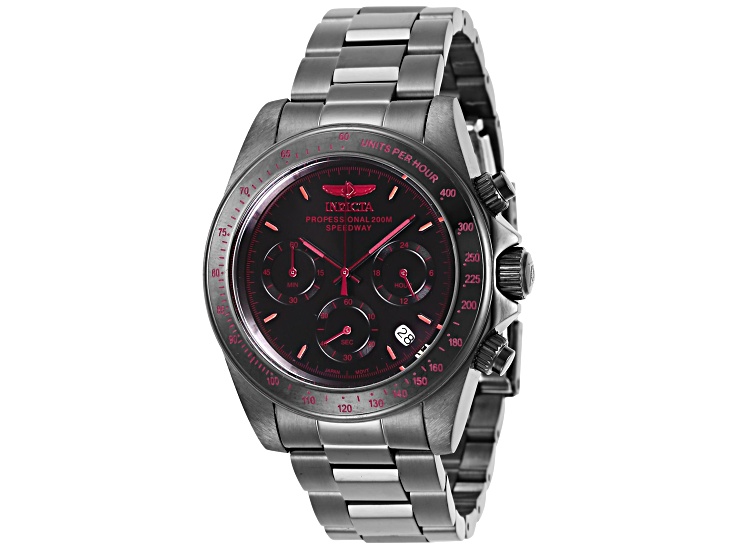 Invicta Speedway 39.5mm Black Dial Stainless Steel Band Quartz Watch