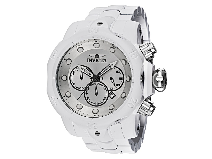 Invicta Venom 53.7mm White Dial Stainless Steel Band Quartz Watch