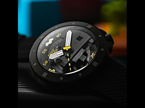 Nubeo Cassini Automatic Space Invaders Yellow Dial Black Stainless