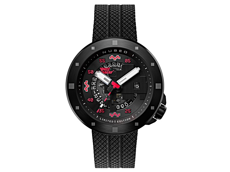 Nubeo Cassini Automatic Space Invaders Red Dial Black Stainless Steel Band Limited Edition Watch