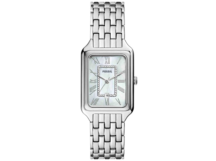 Fossil Raquel 26mm Stainless Steel Bracelet White Mother Of Pearl Dial Quartz Watch