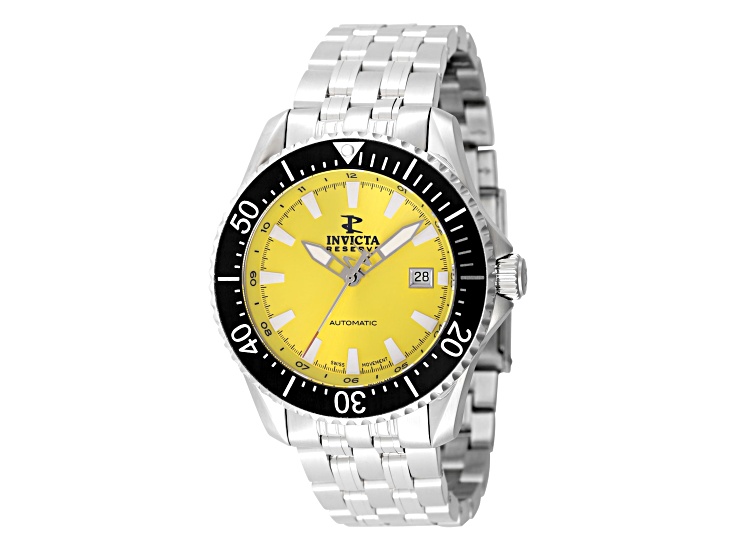 Invicta Reserve 44mm Yellow Dial Black Bezel Stainless Steel