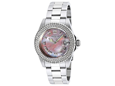 Invicta Angel 40mm Pink Dial Stainless Steel Quartz Watch
