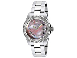 Invicta Angel 40mm Pink Dial Stainless Steel Quartz Watch