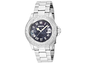 Invicta Angel 40mm Black Dial Stainless Steel Quartz Watch