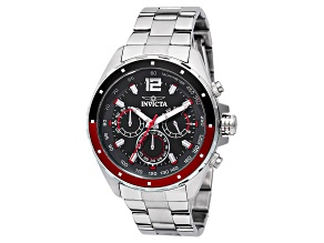 Invicta Speedway 44mm Black Dial Stainless Steel Band Quartz Watch