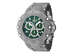 Invicta Subaqua 52.00mm Titanium, Green Dial Stainless Steel Band Quartz Watch