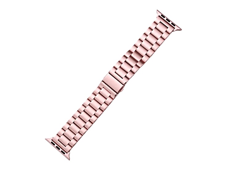 Rose Stainless Steel Link Apple Watch Band (42-44-45-49mm). Watch Not Included.