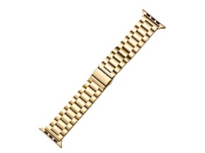 Yellow Stainless Steel Link Apple Watch Band (42-44-45-49mm). Watch Not Included.