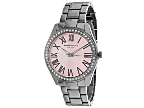 Kenneth Cole Women's Classic Pink Dial Gunmetal Stainless Steel Watch