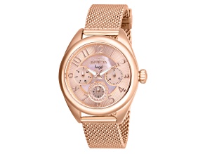 Invicta Women's Angel 35mm Rosetone Goldtone Dial Stainless Steel Bracelet Quartz Watch