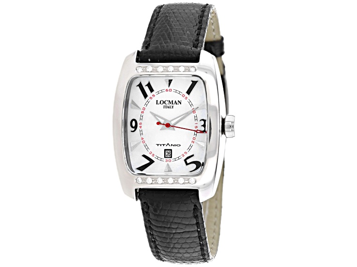Locman Diamond Classic 39mm Black Leather Strap White Dial  display picture 1