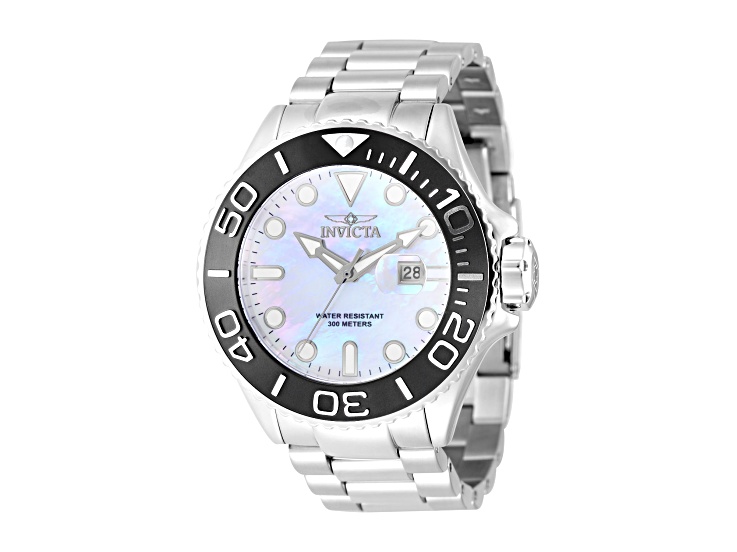 Invicta Men's Grand Diver 52mm White Dial Stainless Steel Bracelet Quartz Watch
