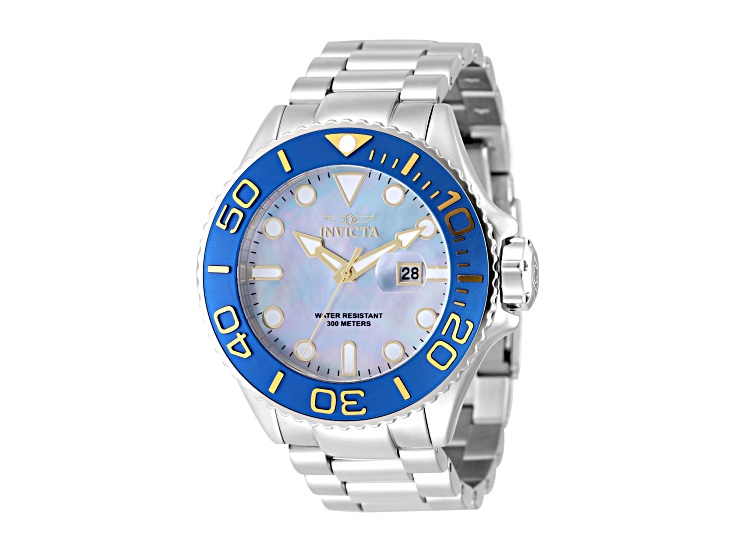 Invicta Men's Grand Diver 52mm Platinum Dial Stainless Steel Bracelet Quartz Watch