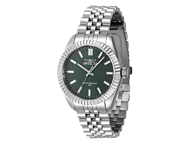 Invicta Specialty 36mm Green Dial Stainless Steel Band Quartz Watch