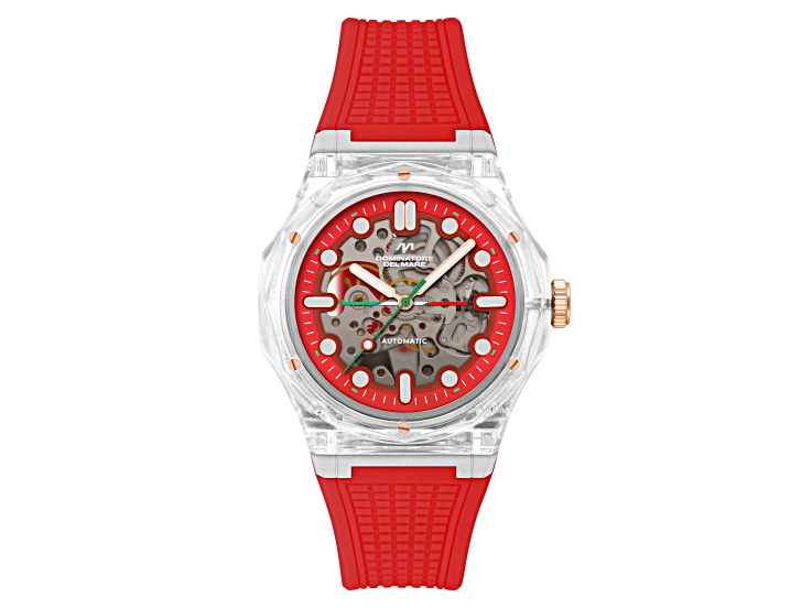 Dominatore Del Mare Ravello Red Dial White Bezel Red Stainless Steel Band Automatic Watch