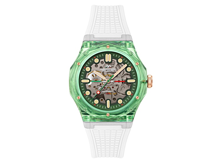 Dominatore Del Mare Ravello Green Dial Green Bezel White Stainless Steel Band Automatic Watch