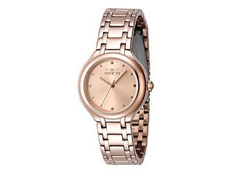 Invicta Wildflower 32mm Rose Stainless Steel Quartz Watch and Blue Stallion Perfume Set