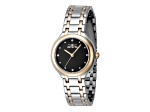 Invicta Wildflower 32mm Black Dial Yellow Bezel Two-tone Stainless Steel Quartz Watch Set