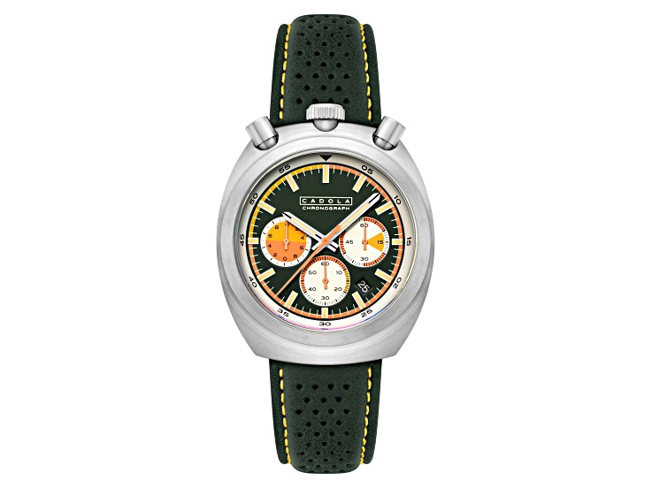 Cadola Testa Di Toro Green Dial White Bezel Grenn Stainless Steel Band Chronograph Watch