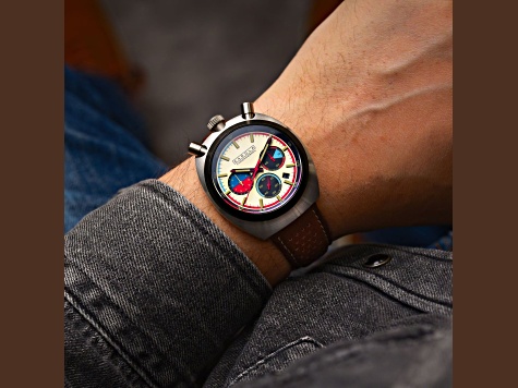 Cadola Testa Di Toro Cream Dial Black Bezel Brown Stainless Steel