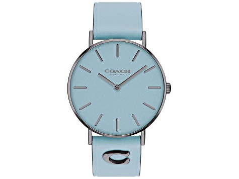 Perry Coach Perry 36mm Blue Leather Strap Blue Dial Quartz Watch