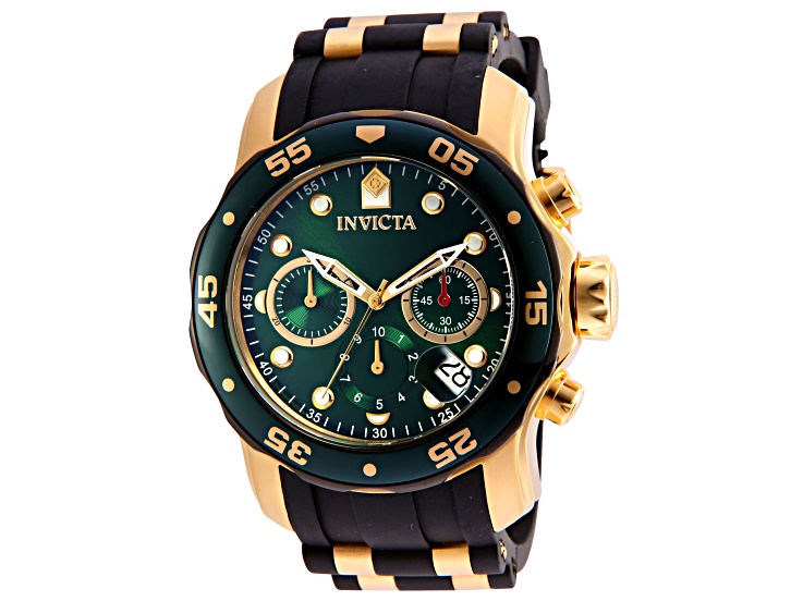 Invicta Pro Diver 48mm Green Dial Silicone Stainless Steel Band Quartz Watch