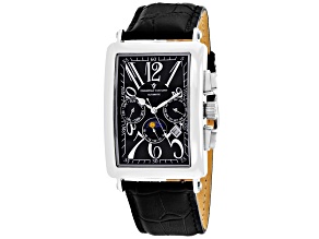 Christian Van Sant Prodigy 52mm Black Leather Strap Black Dial Automatic Watch