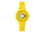 Fire Island Watch 39MM Yellow Case Yellow with Stainless Steel Details Dial Silicone Strap