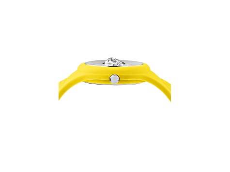 Fire Island Watch 39MM Yellow Case Yellow with Stainless Steel Details Dial Silicone Strap