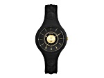 Fire Island Watch 39MM Black Case Black with Yellow Details Enamel Dial Silicone Strap