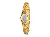 10k Yellow Gold Black 22mm Dial Nugget Watch