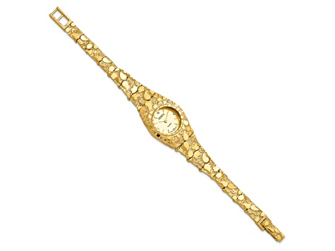10k Yellow Gold Champagne 22mm Dial Nugget Watch