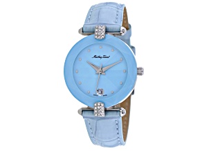 Mathey Tissot Pyramide 33mm Blue Leather Strap Quartz Watch