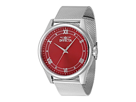 Invicta Celestial 43mm Red Dial Stainless Steel Band Quartz  display picture 3