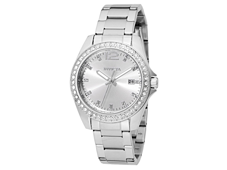 Invicta Angel 38mm Silver Dial Stainless Steel Band Quartz Watch