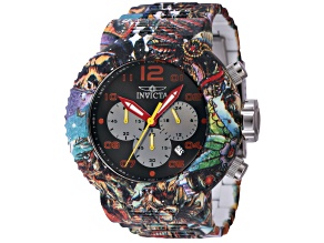 Invicta Pro Diver 52mm Orange, Black Dial Stainless Steel Band Quartz Watch