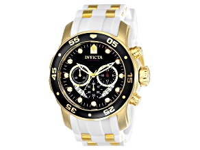 Invicta Pro Diver 48mm Black Dial Silicone Stainless Steel Band Quartz Watch