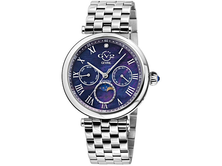 GV2 Florence Blue Mother of Pearl Dial Stainless Steel Bracelet Watch