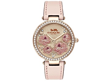 Picture of Coach Women's Park Pink Dial, Rose Leather Strap Watch