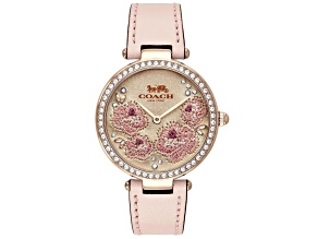 Coach Women's Park Pink Dial, Rose Leather Strap Watch