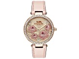 Coach Women's Park Pink Dial, Rose Leather Strap Watch