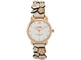 Coach Women's Park White Dial, Pink Leather Strap Watch